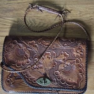 Hand Tooled Vintage Leather Purse